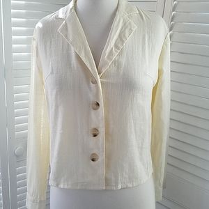 NWT Nasty Gal long sleeve linen button SHACKET sz8 runs small like 4